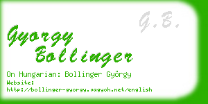 gyorgy bollinger business card
